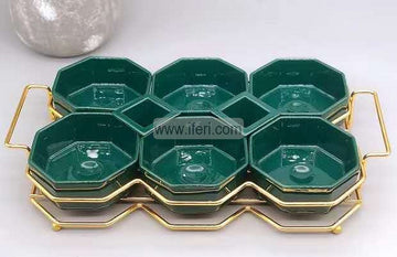 8 Pcs Ceramic Dried Fruit, Candy, Dessert Serving Bowl Set with Stand LB6310