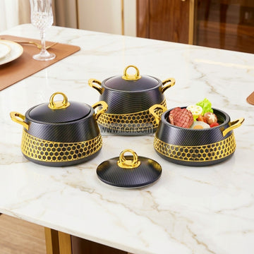 3 Pcs Premium Food Storage Hotpot / Thermoware Casserole Set AZM031