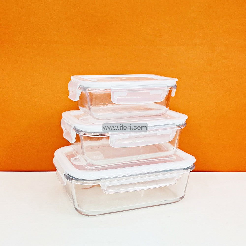 3 Pcs Oven Proof Glass Food Container Set RH0336