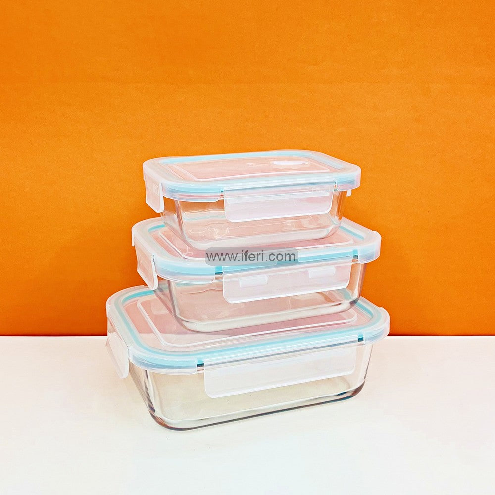 3 Pcs Oven Proof Glass Food Container Set RH0337
