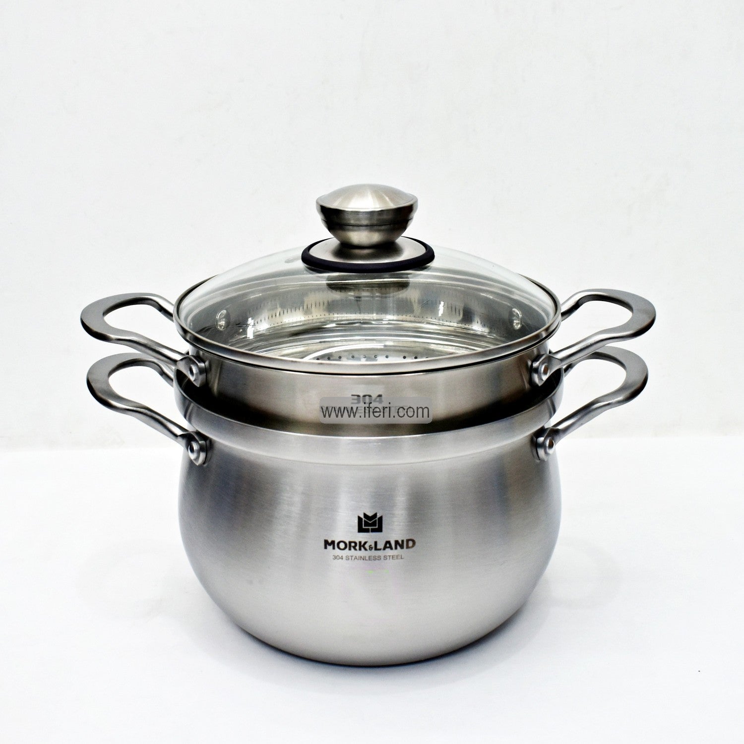 24cm Stainless Steel Belly Shape Cookware with Steamer RY06350