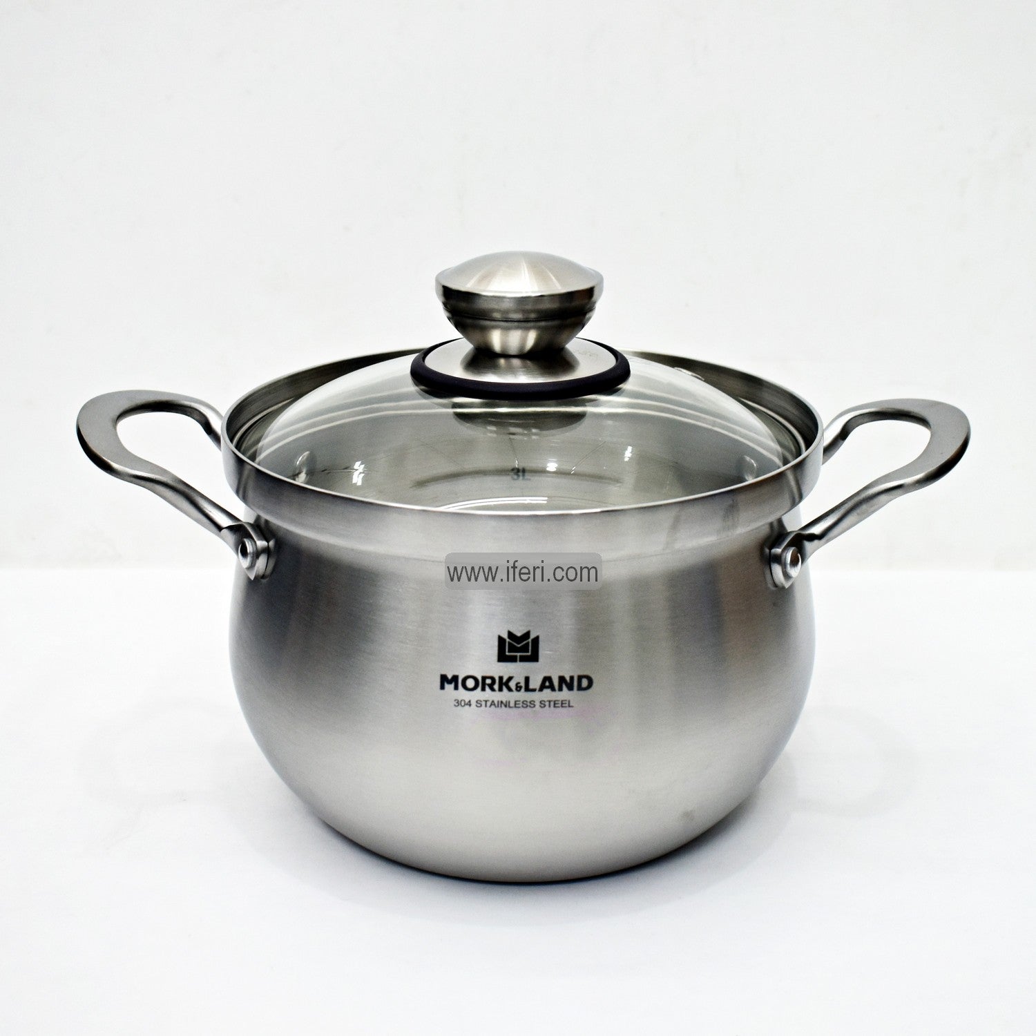 28cm Mork & Land Stainless Steel Belly Shape Cookware with Lid RY06351