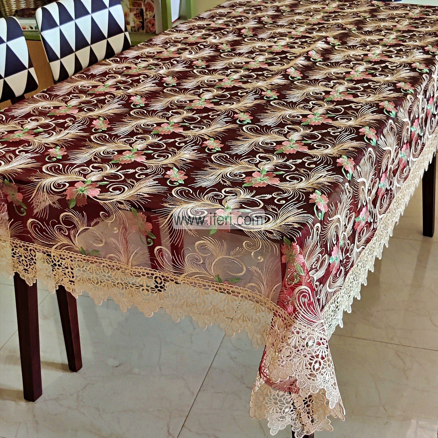 Luxury Embroidered Lace Tablecloth RJ1591