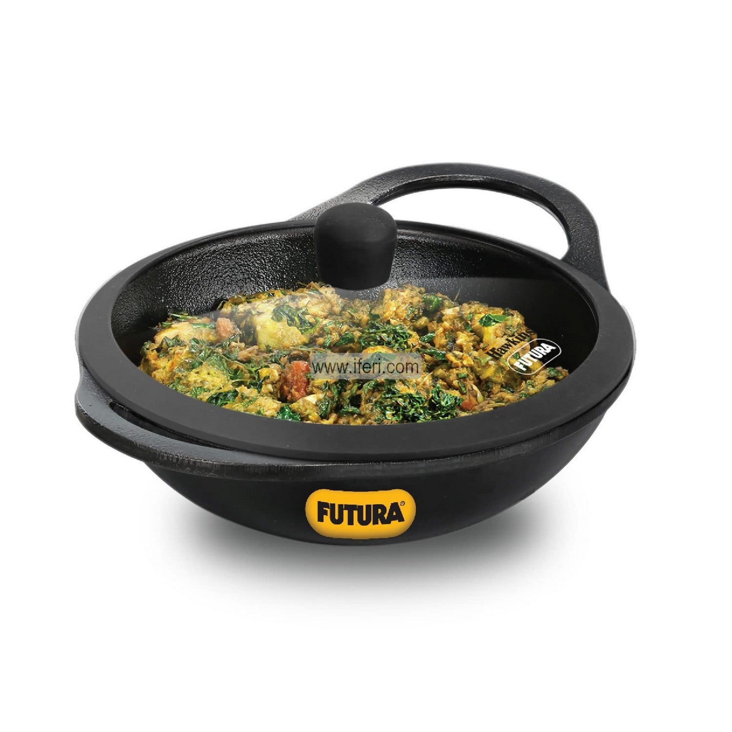 3.5 Liter Futura Cast Iron Kadhai with Glass Lid ALM6839