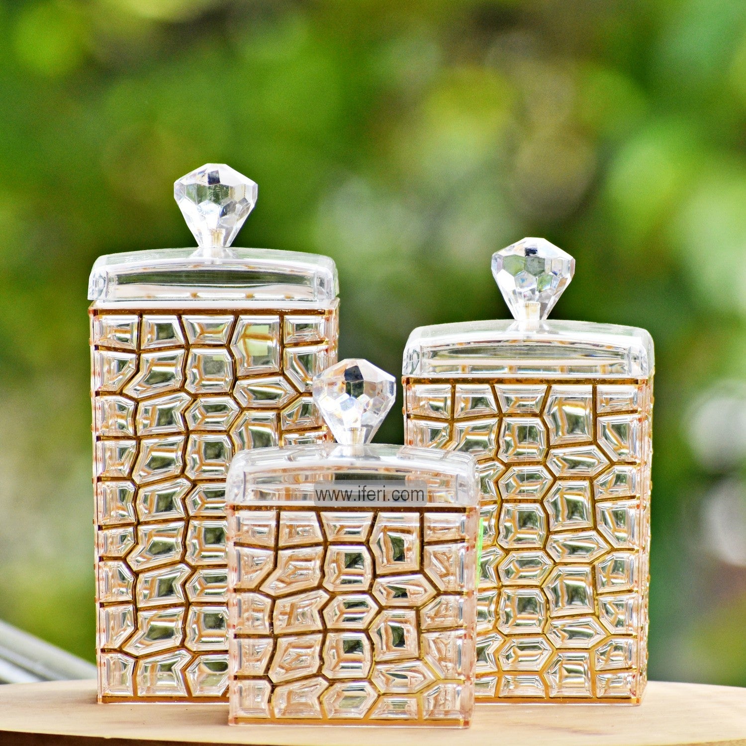 3 Pcs Airtight Acrylic Cookie Jar / Spice Jar TG10344