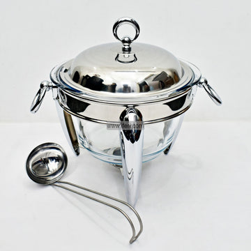 4 Liter Exclusive Round Shape Chafing/Soup Dish with Spoons SY24863