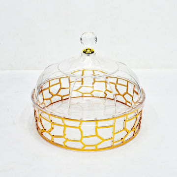 9.5 Inch Acrylic Cake, Dessert, Appetizer Serving Stand with Lid TG7435