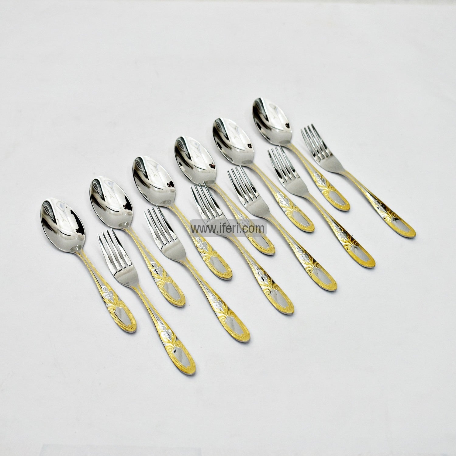 12 Pcs Stainless Steel Tea Spoon & Fork Set EB21197