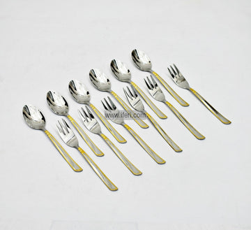 12 Pcs Stainless Steel Tea Spoon & Fork Set EB21196