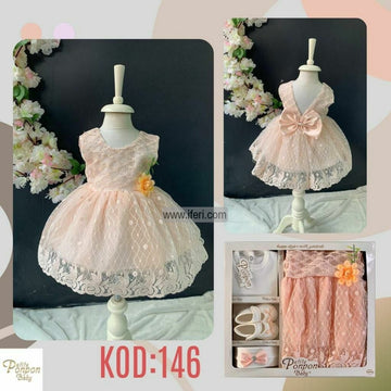 4 Pcs Infant Baby Girl Dress Set Gift Box Combo Set GA7695