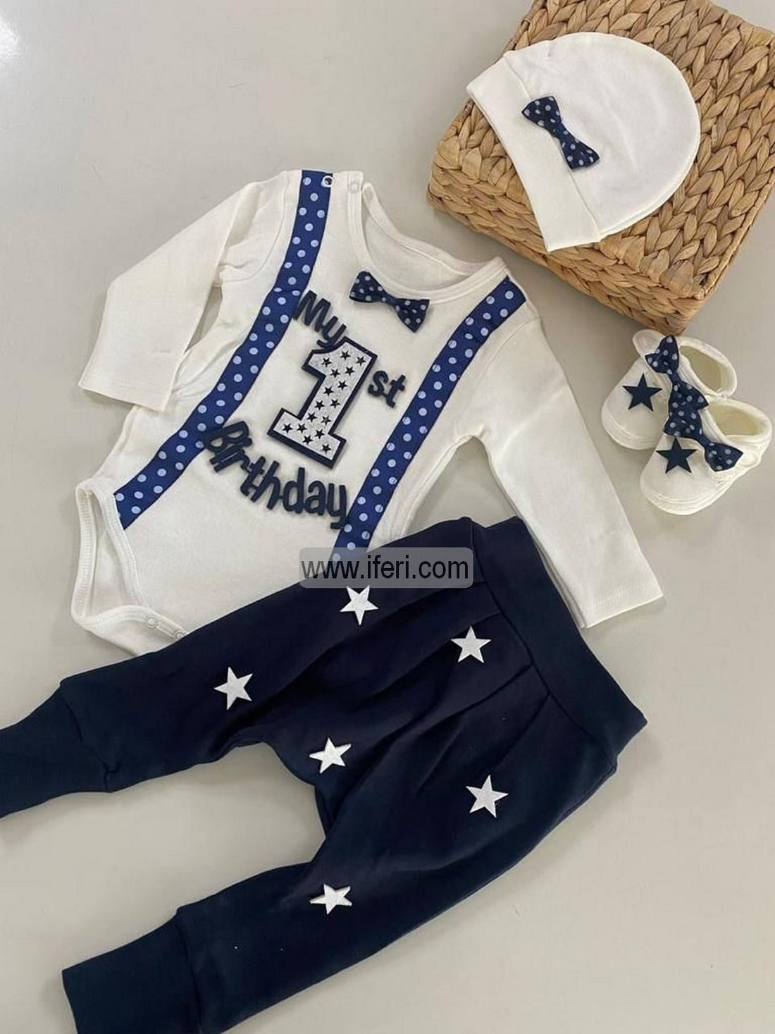4 Pcs Infant Baby Boy Dress Set Gift Box Combo Set GA7664