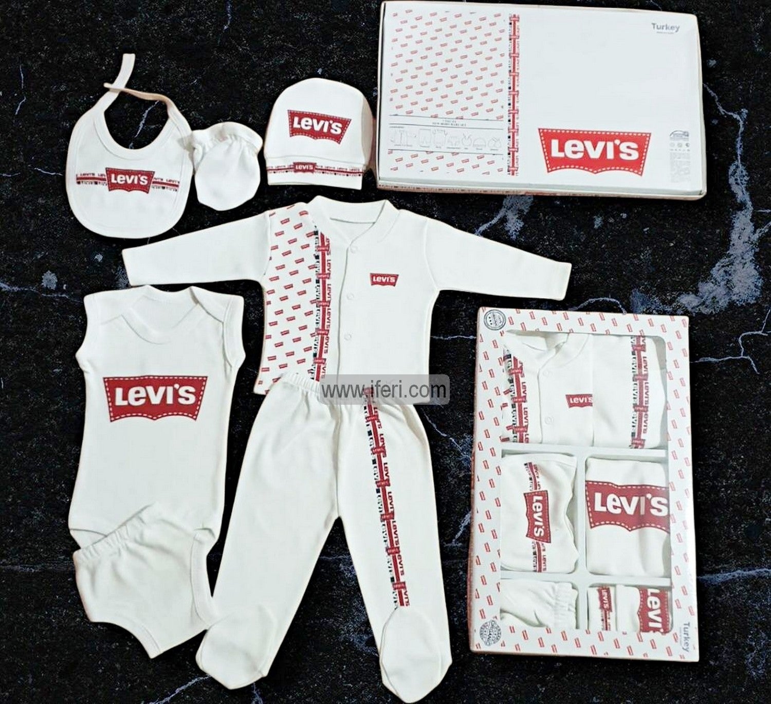 7 Pcs Infant Baby Boy Dress Set Gift Box Combo Set GA7668