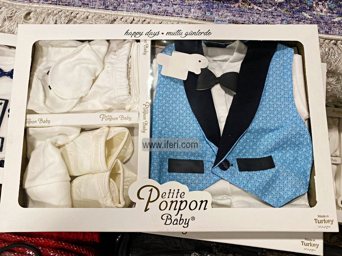 6 Pcs Infant Baby Boy Dress Set Gift Box Combo Set GA7657