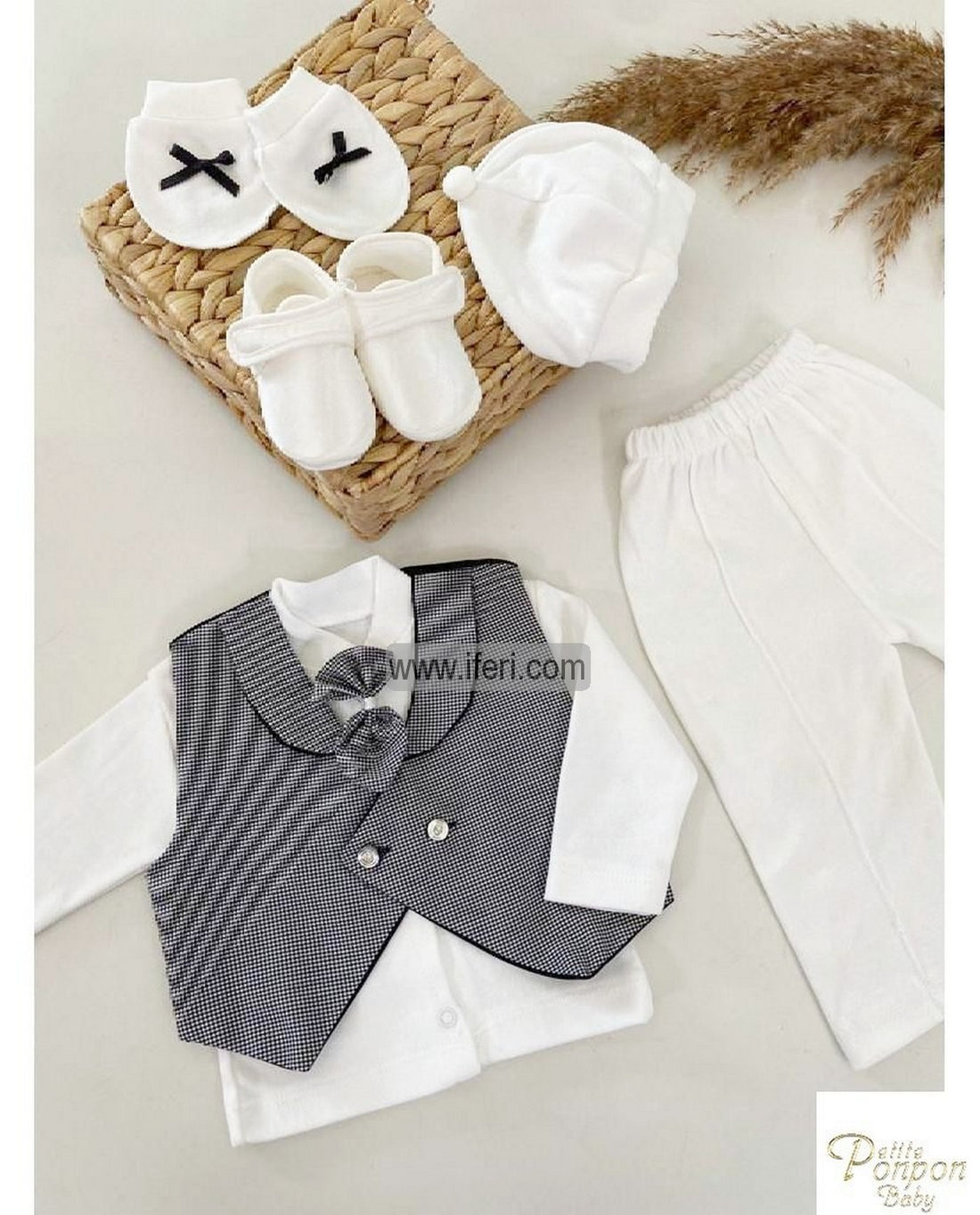 6 Pcs Infant Baby Boy Dress Set Gift Box Combo Set