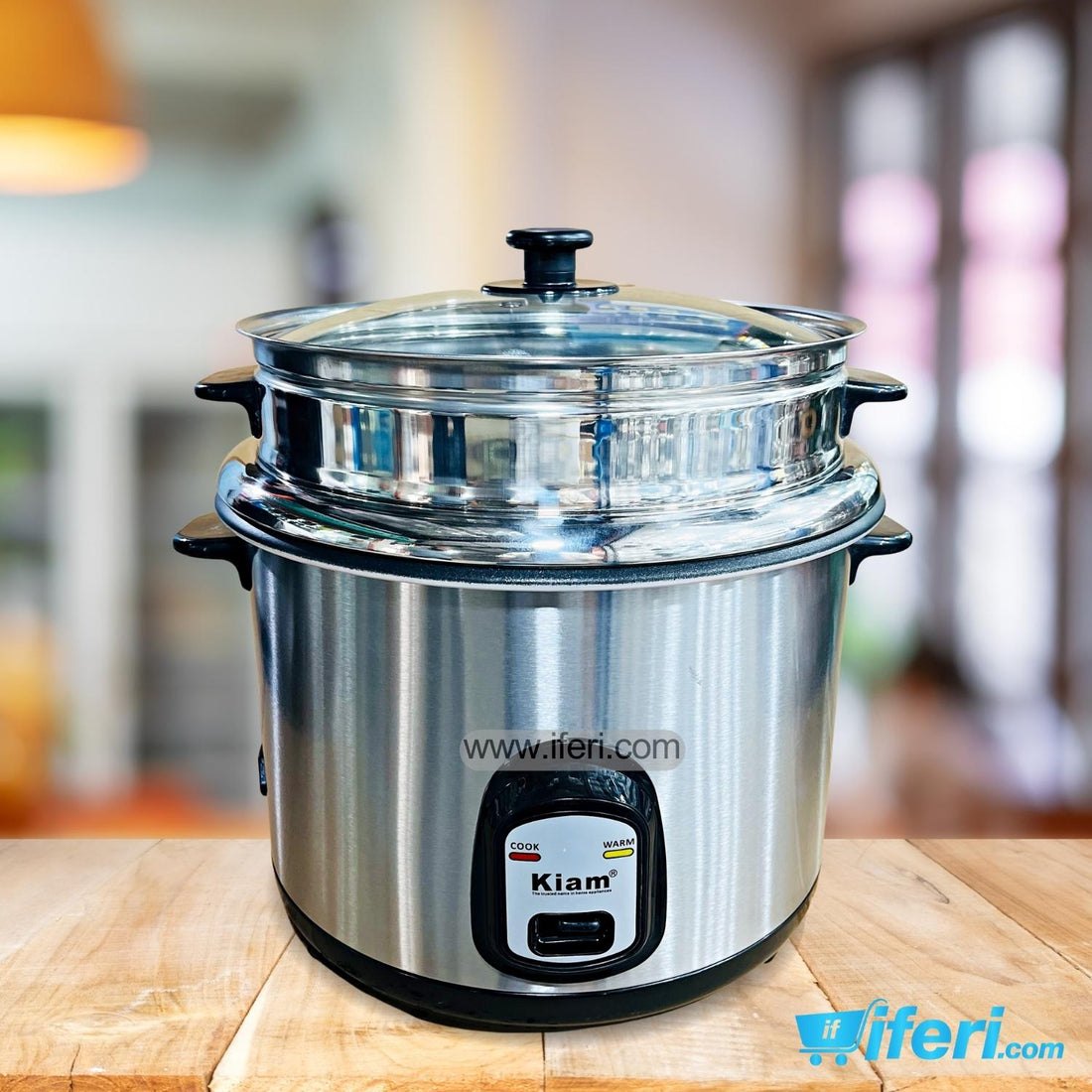 Kiam 2.8 LTR 1000-WATT Double Pot Electric Rice Cooker UT8704