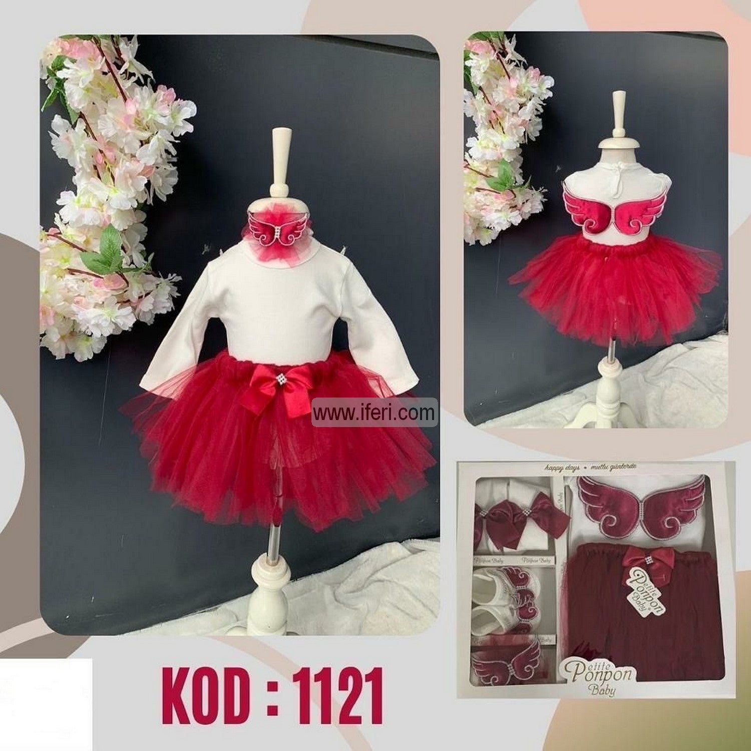 5 Pcs Infant Baby Girl Dress Set Gift Box Combo Set GA7701