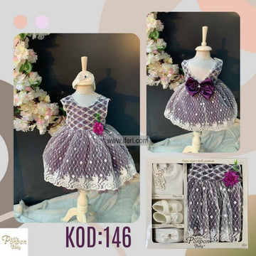 4 Pcs Infant Baby Girl Dress Set Gift Box Combo Set GA7694