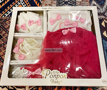 5 Pcs Infant Baby Girl Dress Set Gift Box Combo Set GA7706