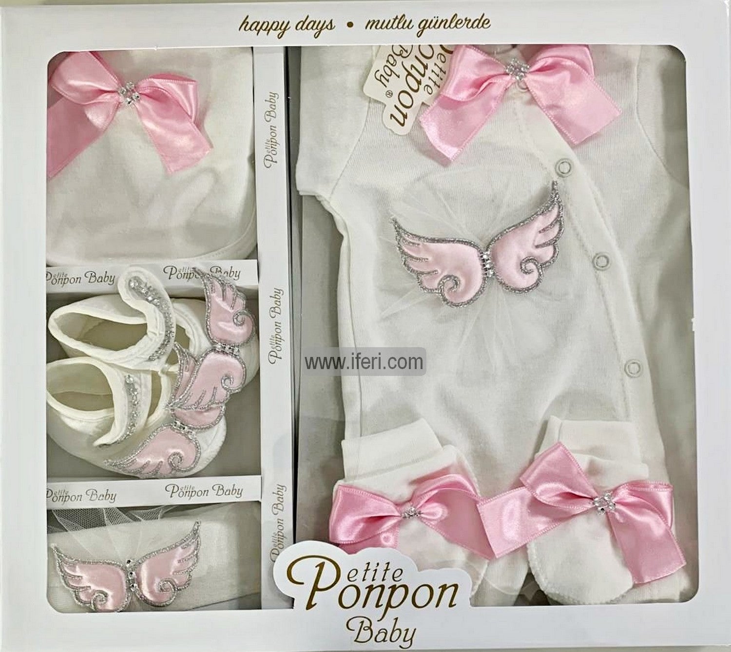 5 Pcs Infant Baby Girl Dress Set Gift Box Combo Set GA7708