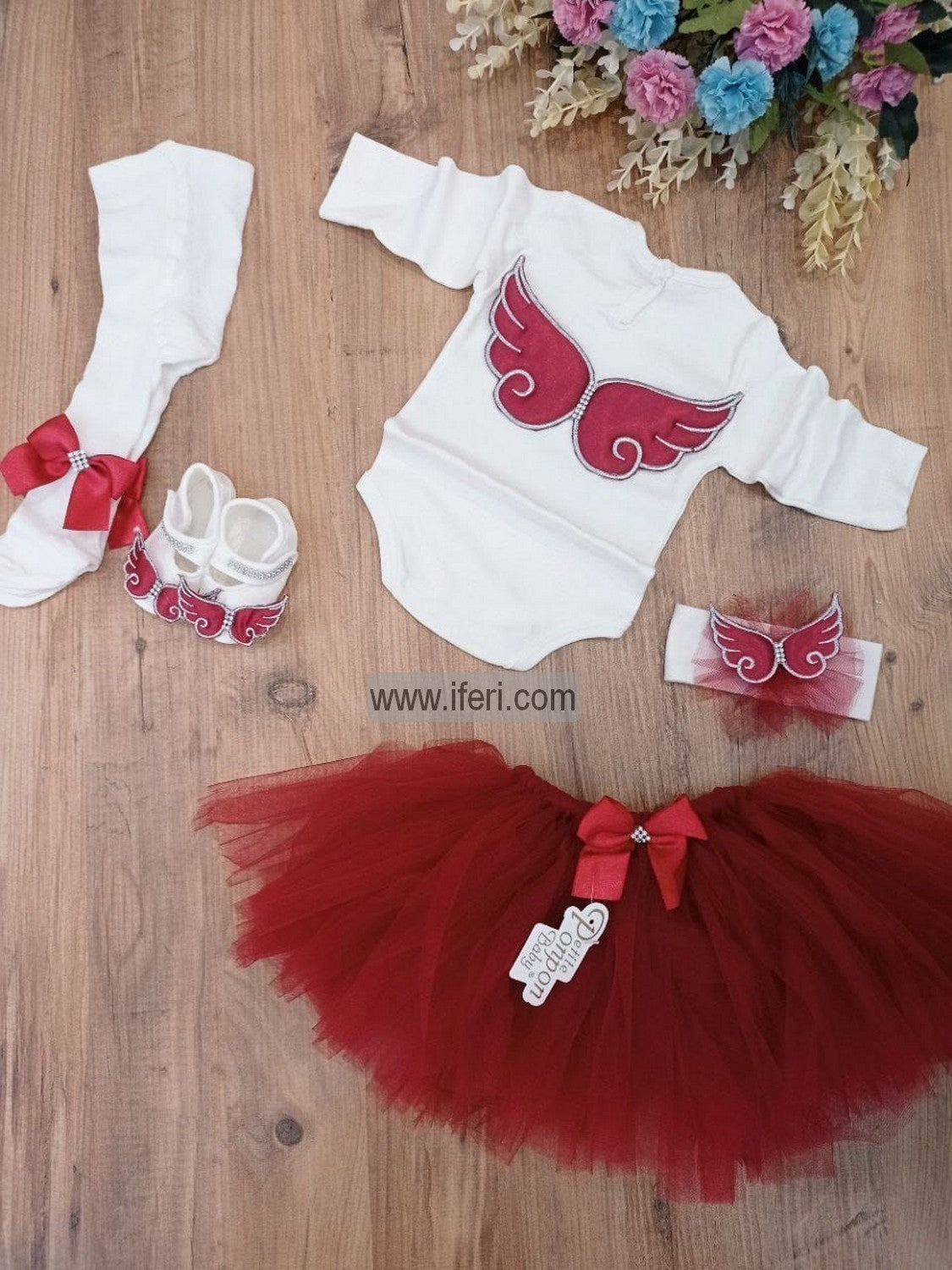 5 Pcs Infant Baby Girl Dress Set Gift Box Combo Set GA7701