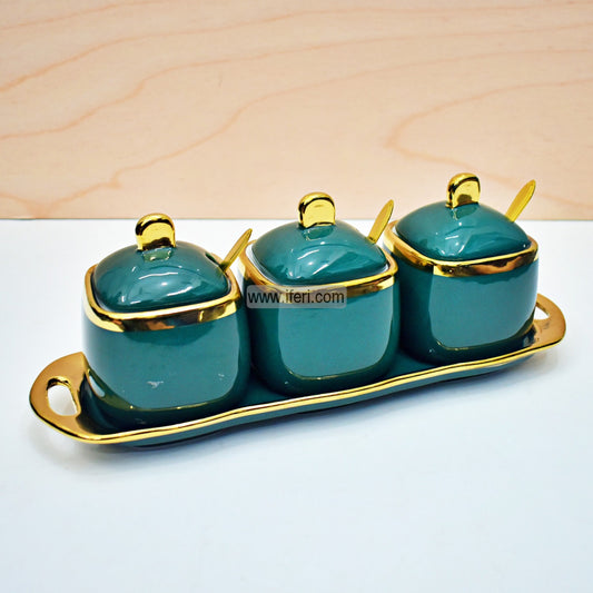 Buy Ceramic Condiment Holder, Spice Jar Set with Tray & Spoon Online from iferi.com in Bangladesh