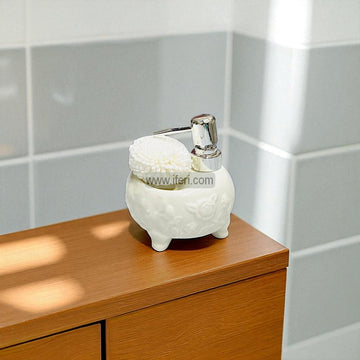 4.5 Inch Ceramic Bathroom Soap Dispenser with Sponge Holder GA8373
