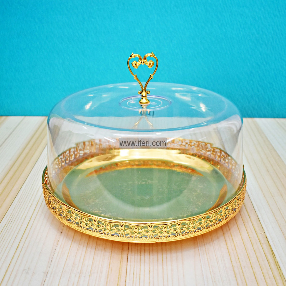 10.5 Inch Metal Cake Stand Serving Platter Cake Plate with Dome Cover FH2156