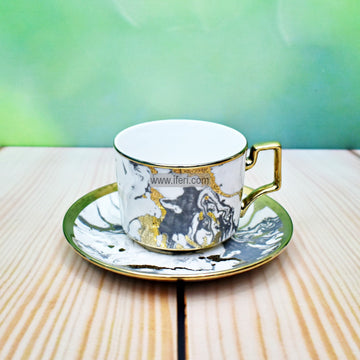 12 Pcs Ceramic Tea Cup Set with Saucer FH2137