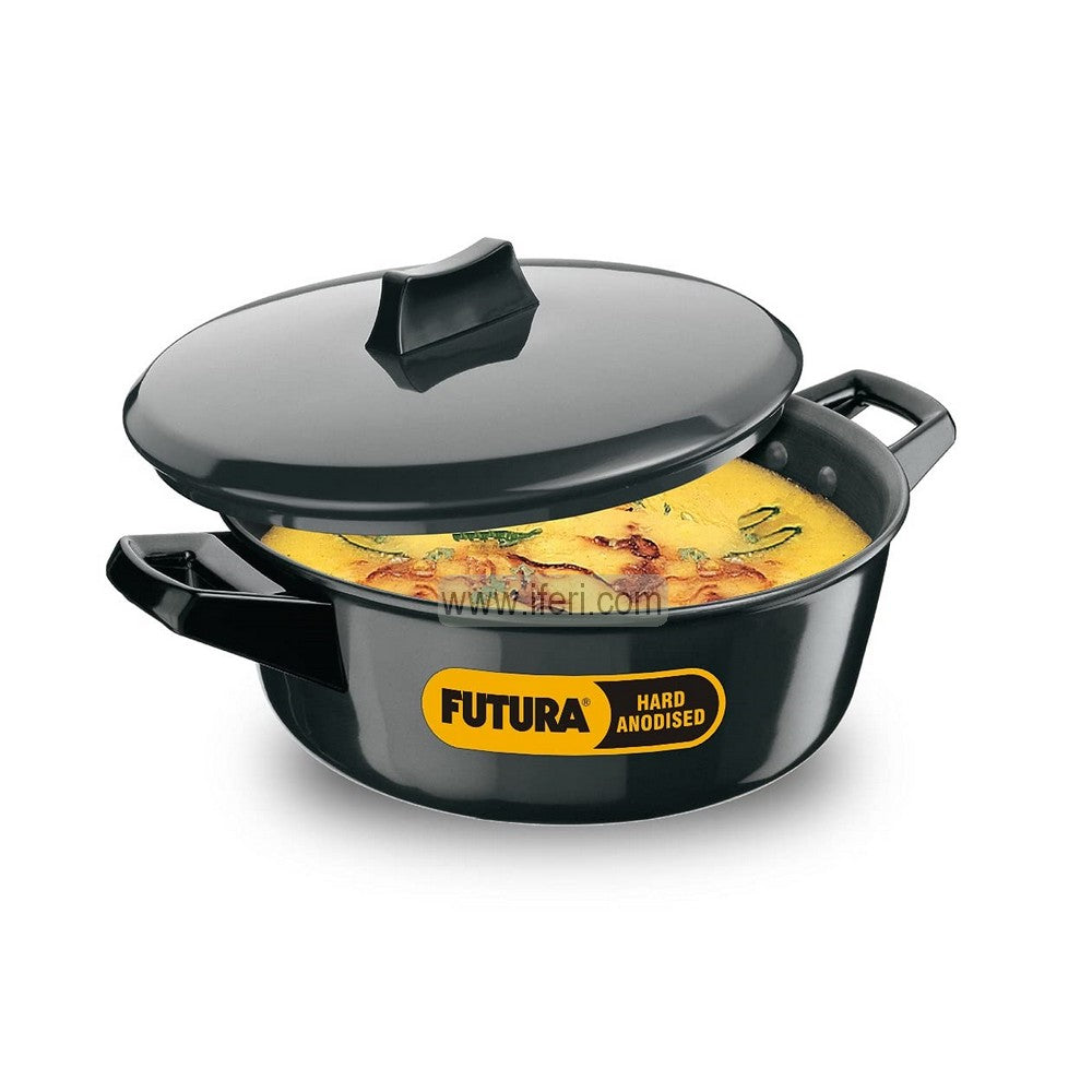 3 Liter Futura Hard Anodised Cook n Serve Saucepan, Coowkare with Hard Anodised Lid SRC002