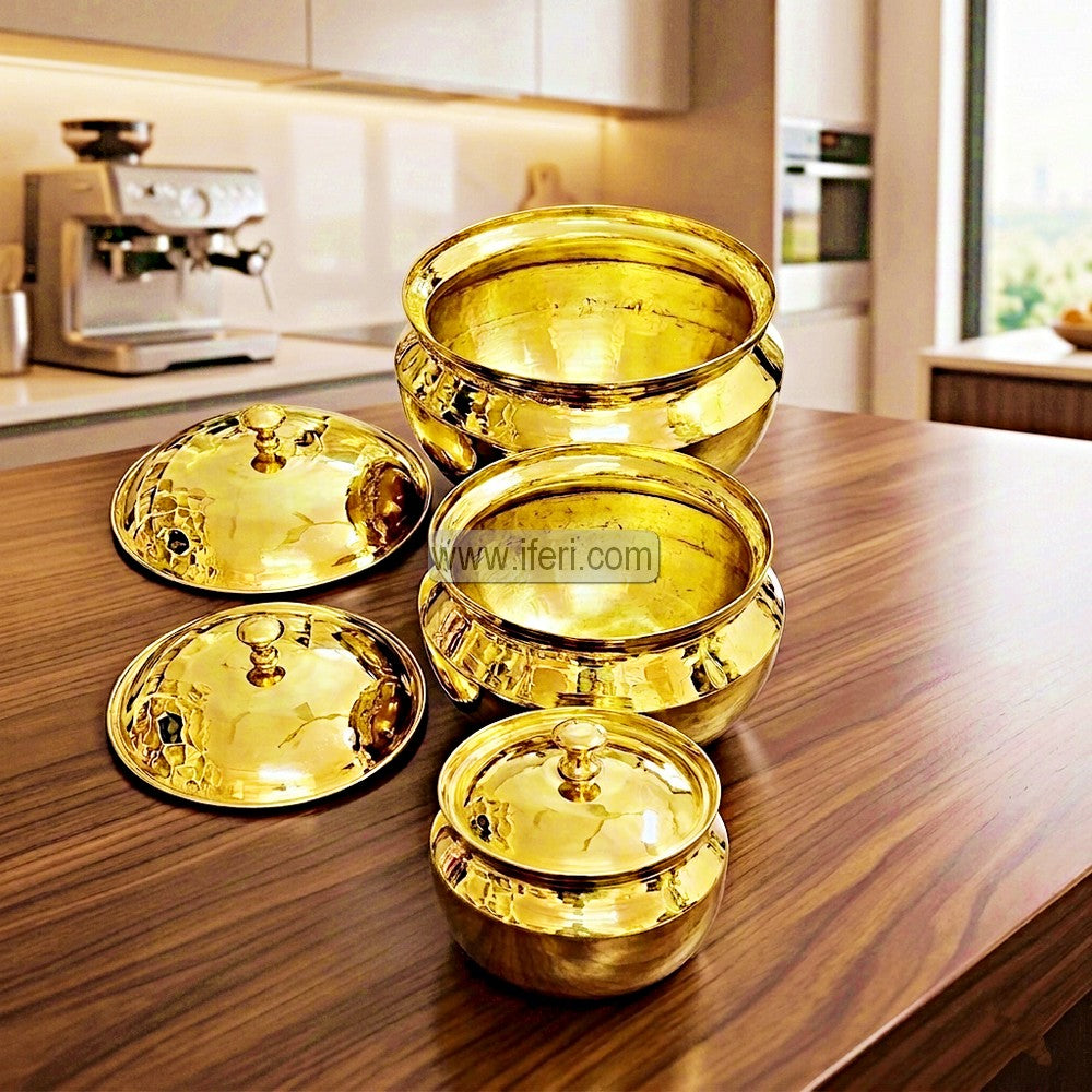 Premium Brass Cooking & Serving Handi Set HBT018-1