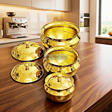 Premium Brass Cooking & Serving Handi Set HBT018-1