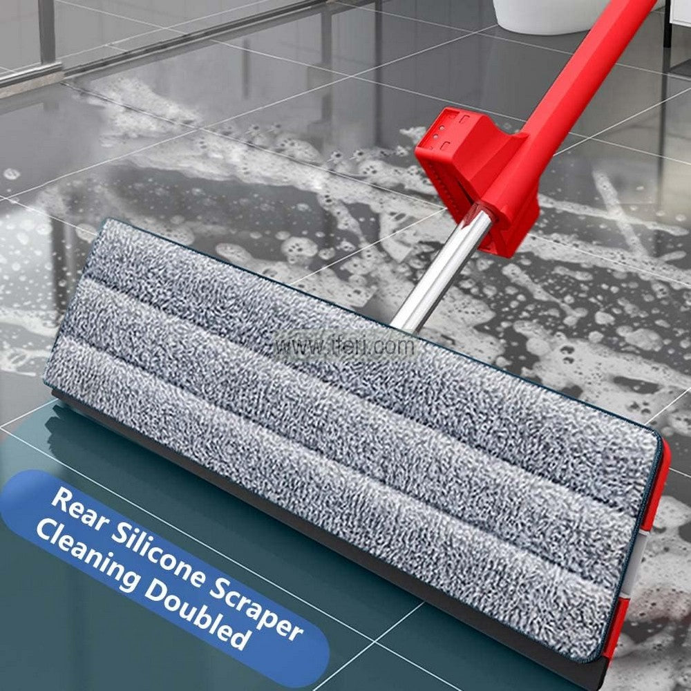 Flat Floor Mop, Self Wringing Flat Mop, Stainless Steel Long Handle Mop AnZ003