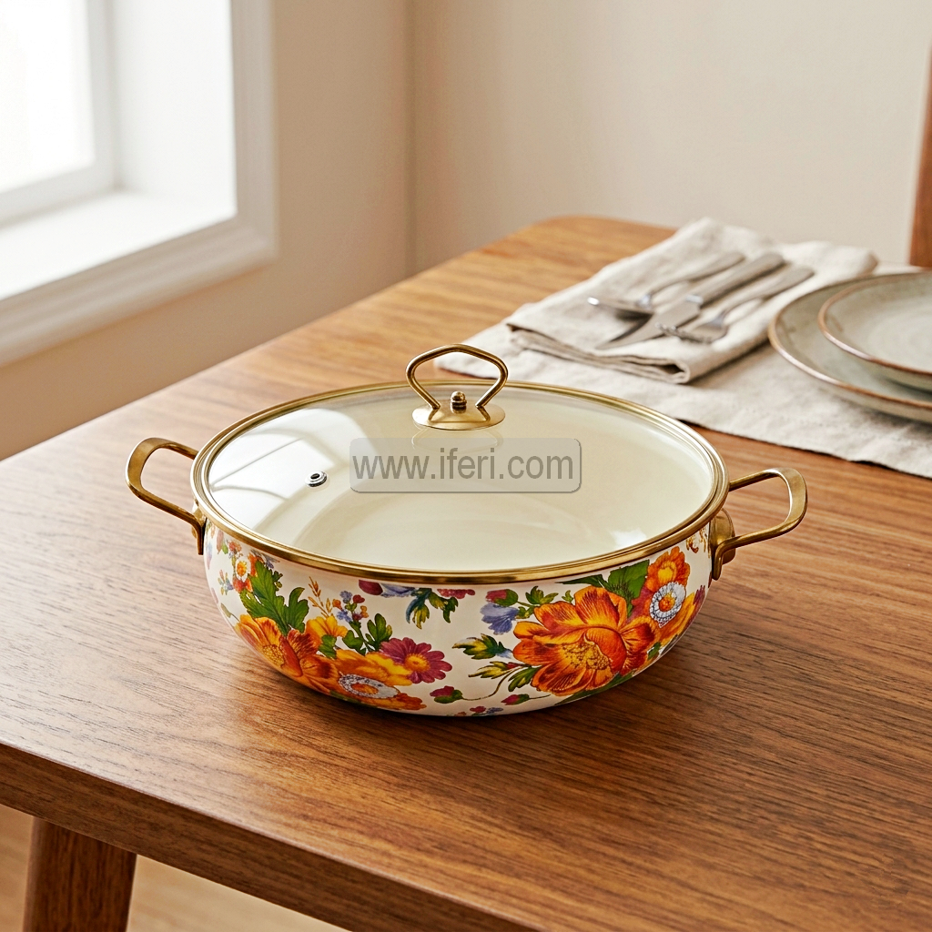 32cm Enamel Soup Pot, Stew Pot, Casserole, Cookware with Lid TG10897