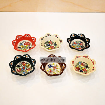 6 Pcs Turkish Hand Printed Ceramic Dessert / Sweet Serving Bowl Set GA7765