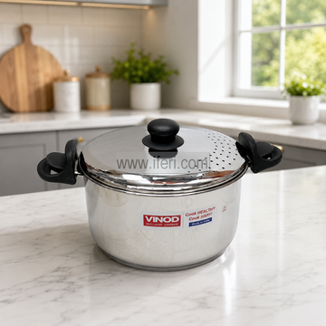24cm VINOD Stainless Steel Strainer Pot Cookware with Lock ALM6531-1