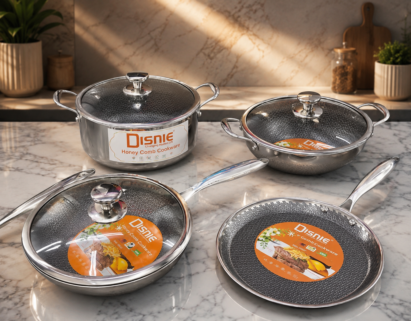 7 Pcs Disnie SUS 316 Honeycomb Cooking Set