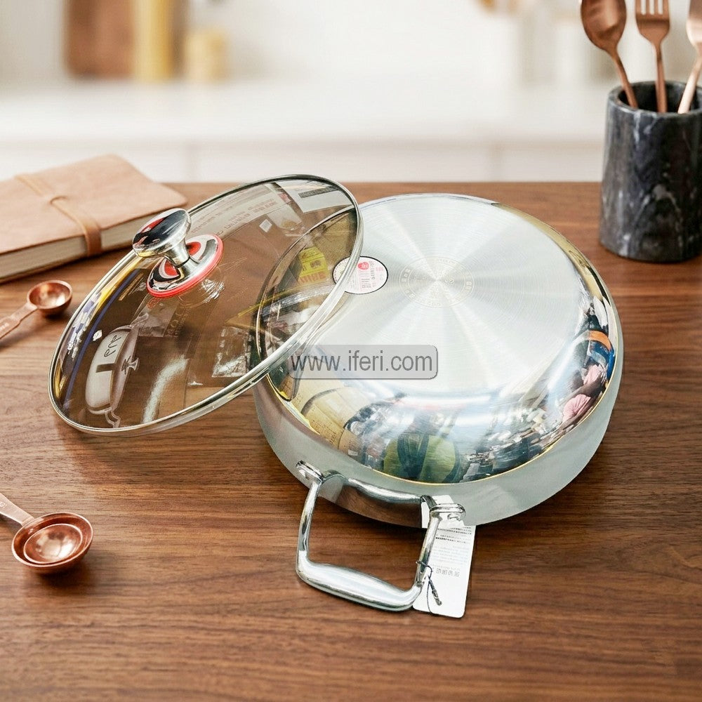 26cm Premium Tri-Ply Stainless Steel Cookware / Karai with Lid ALM7000