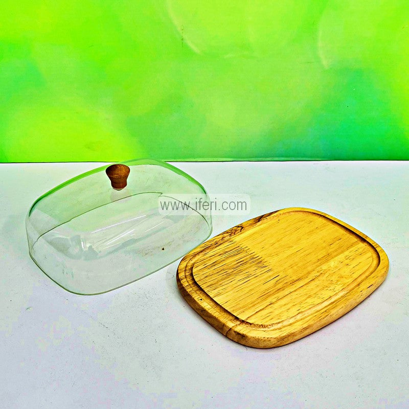 6.5 Inch Butter Dish with Acrylic Lid RY3418