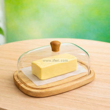 6.5 Inch Butter Dish with Acrylic Lid RY3418