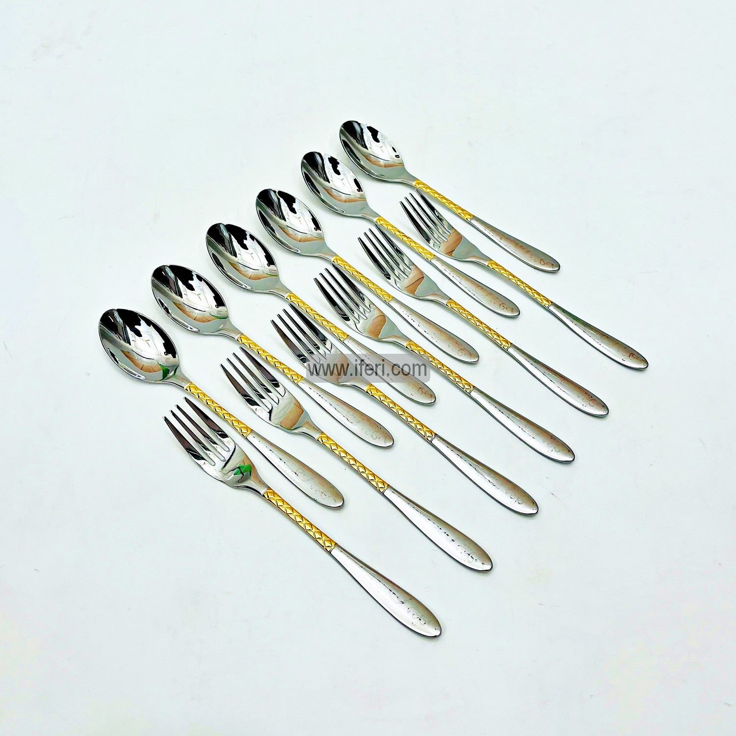 12 Pcs Stainless Steel Tea Spoon & Fork Set TG10384