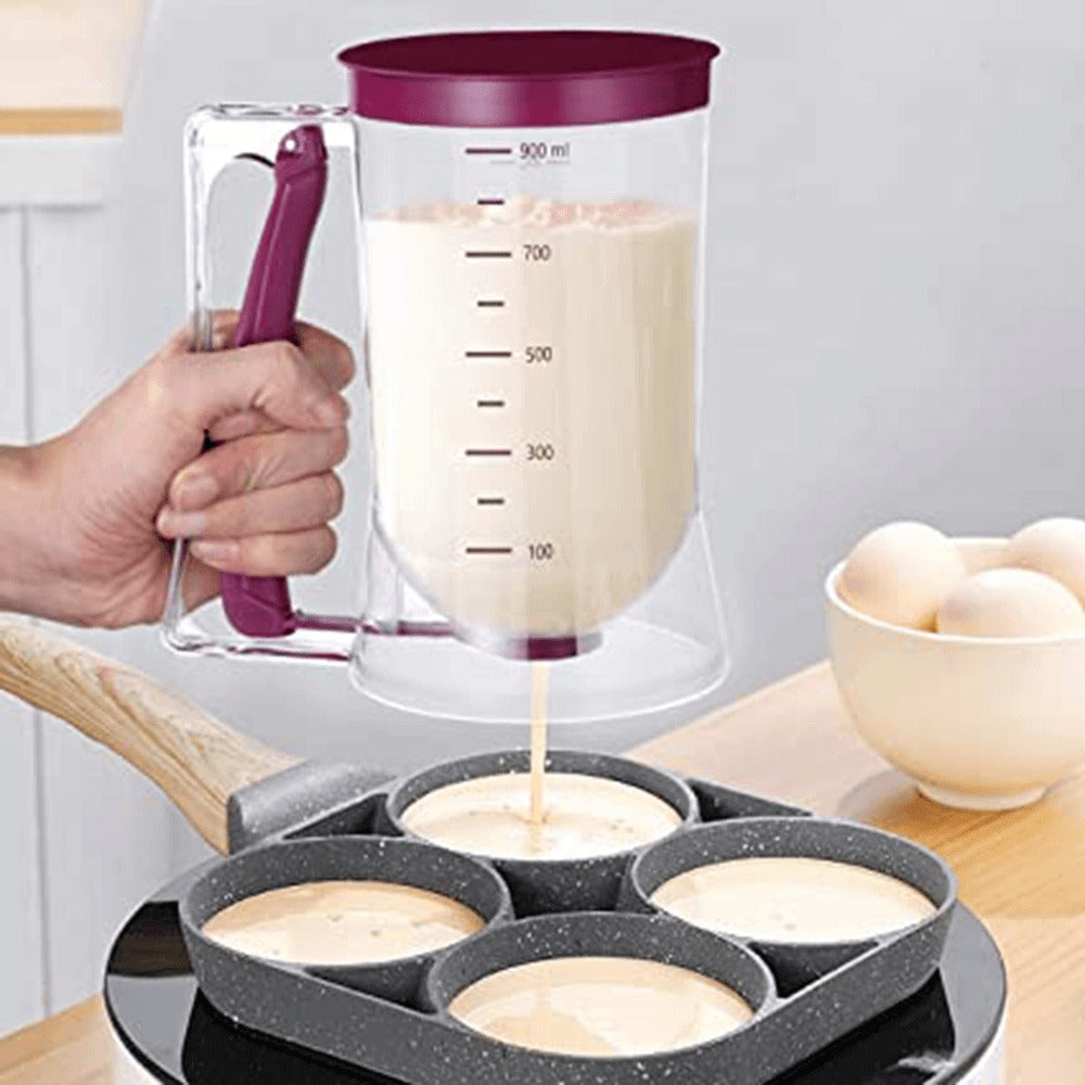Hand-held Manual Pancake Cupcake Batter Mixer Dispenser Blender Machine TG6453