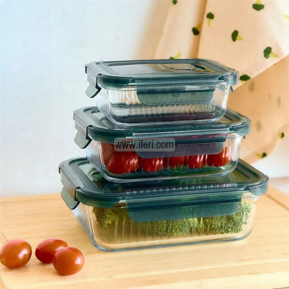 3 Pcs Oven Proof Glass Food Container UNQ0436