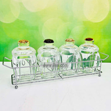 4 Pcs Acrylic Spice Jar Set with Stand RY2557