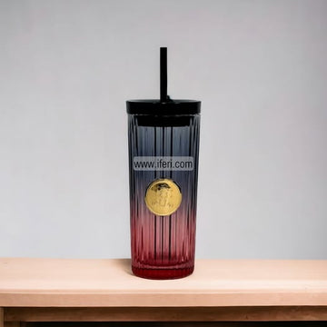 470ml Glass Juice Sipper Mug with Straw DL26571