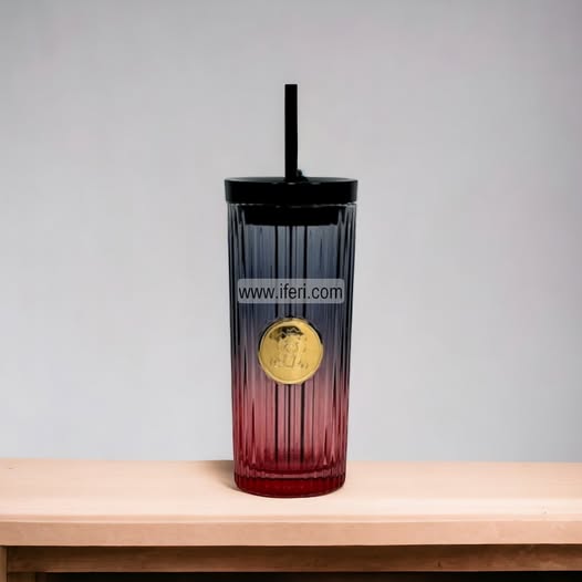 470ml Glass Juice Sipper Mug with Straw DL26571