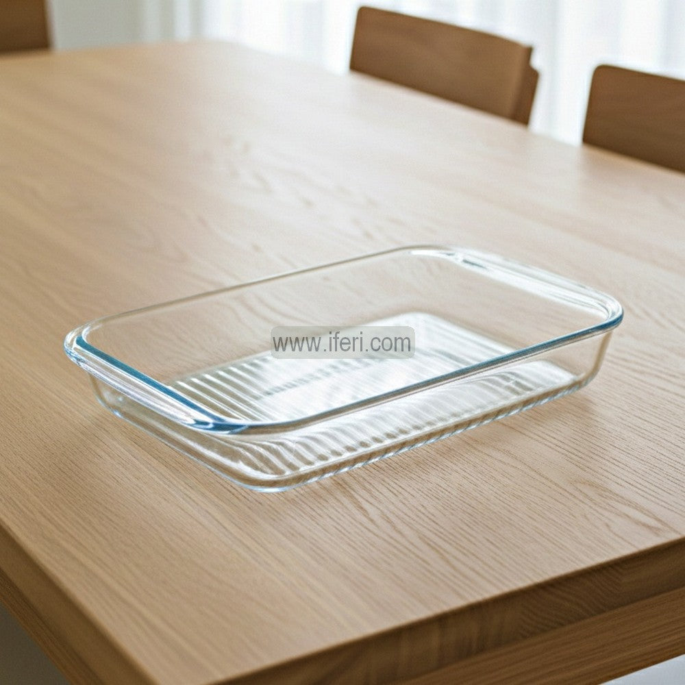 2 Liter Rectangle Shaped Tempered Glass Casserole UNQ0442