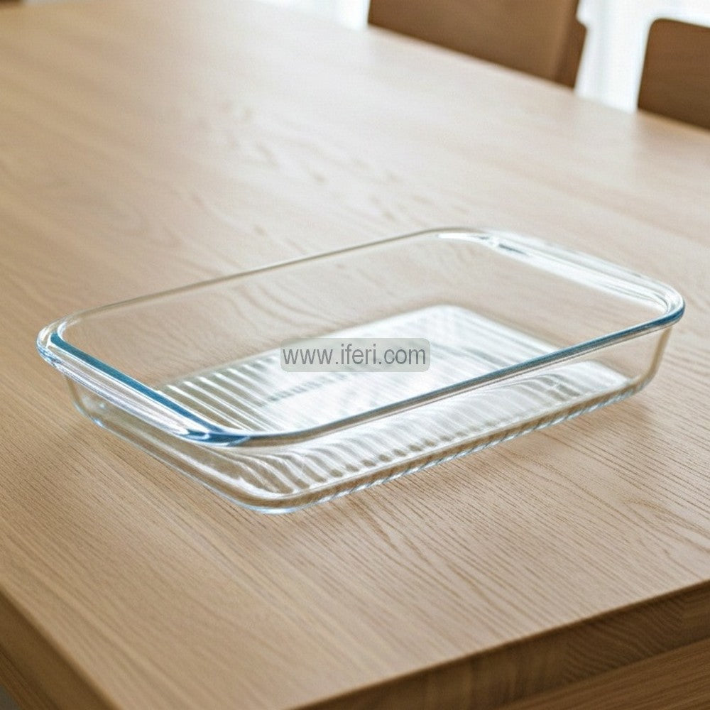 3 Liter Rectangle Shaped Tempered Glass Casserole UNQ0443