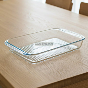 3 Liter Rectangle Shaped Tempered Glass Casserole UNQ0443