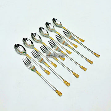 12 Pcs Stainless Steel Tea Spoon & Fork Set TG10386