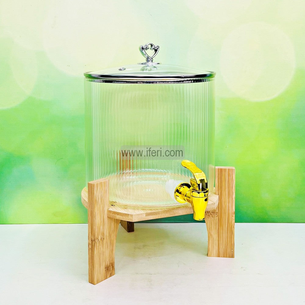 7.8 Inch Borosilicate Glass Juice Dispenser with Bamboo Stand RH0453